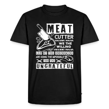 Meat Cutter Proud Meat Cutter - Men's Premium Organic T-Shirt - black - Front - Nico (187cm)