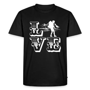 Backpacking Love Backpacking - Men's Premium Organic T-Shirt - black - Front - Nico (187cm)
