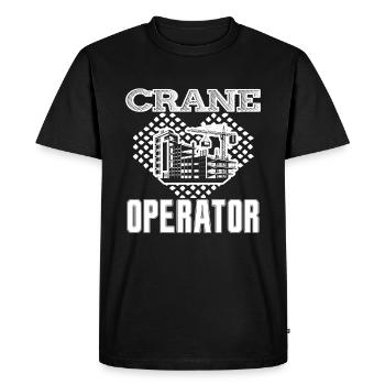Crane Operator Crane Operator Heart - Men's Premium Organic T-Shirt - black - Front - Nico (187cm)