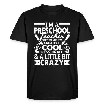 Preschool Teacher Cool Preschool Teacher - Men's Premium Organic T-Shirt - black - Front - Nico (187cm)