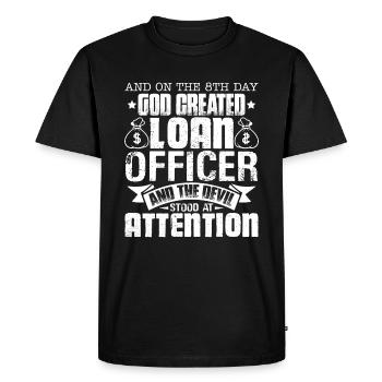 Loan Officer God Created Loan Officer - Men's Premium Organic T-Shirt - black - Front - Nico (187cm)