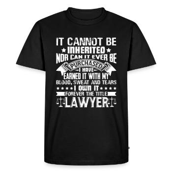 Lawyer Forever The Title Lawyer - Men's Premium Organic T-Shirt - black - Front - Nico (187cm)