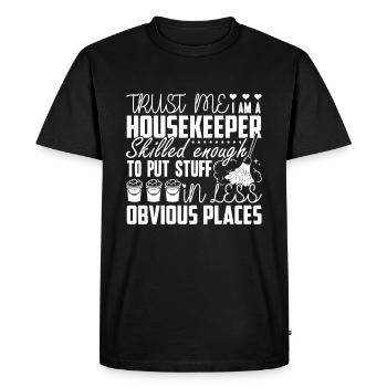 Housekeeper I am A Housekeeper - Men's Premium Organic T-Shirt - black - Front - Nico (187cm)