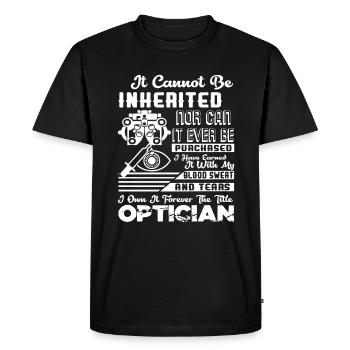 Optician Forever The Title Optician - Men's Premium Organic T-Shirt - black - Front - Nico (187cm)