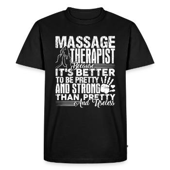 Massage Therapist Strong Massage Therapist - Men's Premium Organic T-Shirt - black - Front - Nico (187cm)