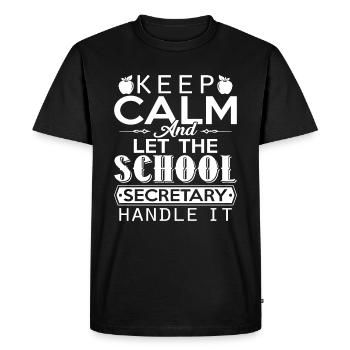 School Secretary Let School Secretary Handle It - Men's Premium Organic T-Shirt - black - Front - Nico (187cm)