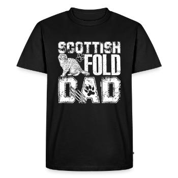 Scottish Fold Cat Scottish Fold Cat Dad - Men's Premium Organic T-Shirt - black - Front - Nico (187cm)