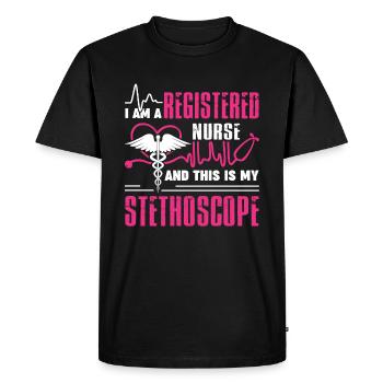 Registered Nurse I am A Registered Nurse - Men's Premium Organic T-Shirt - black - Front - Nico (187cm)
