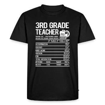 3rd Grade Teacher 3rd Grade Teacher Facts - Men's Premium Organic T-Shirt - black - Front - Nico (187cm)