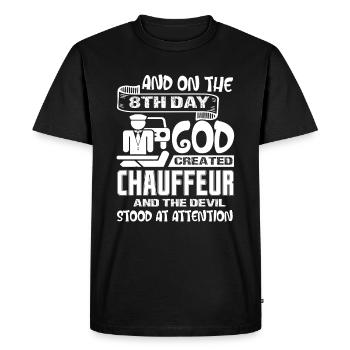 Chauffeur God Created Chauffeur - Men's Premium Organic T-Shirt - black - Front - Nico (187cm)