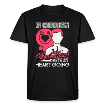 Cardiologist My Cardiologist Husband - Men's Premium Organic T-Shirt - black - Front - Nico (187cm)