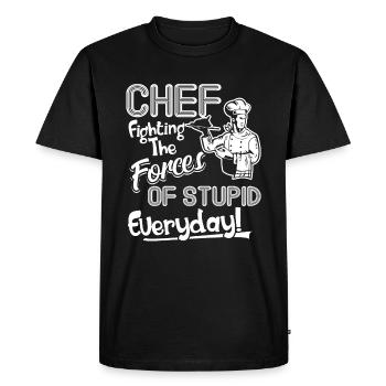 Chef Fighting The Forces - Men's Premium Organic T-Shirt - black - Front - Nico (187cm)
