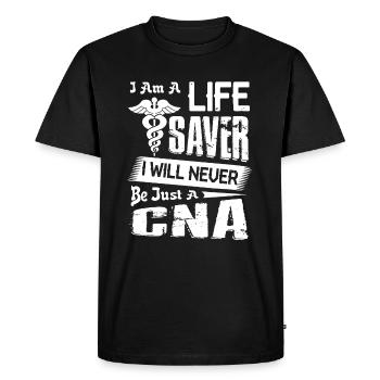 CNA CNA Is A Life Saver - Men's Premium Organic T-Shirt - black - Front - Nico (187cm)