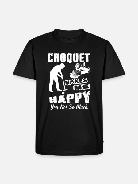 Croquet Makes Me Happy - Men's Premium Organic T-Shirt - black