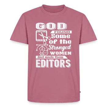 Editor God Made Editors - Men's Premium Organic T-Shirt - mauve - Front - Nico (187cm)