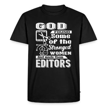 Editor God Made Editors - Men's Premium Organic T-Shirt - black - Front - Nico (187cm)