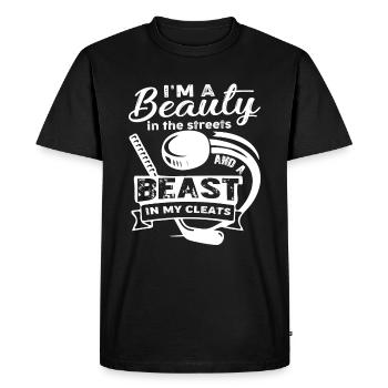 Field Hockey I am A Beast In My Cleats - Men's Premium Organic T-Shirt - black - Front - Nico (187cm)