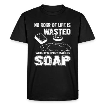 Soap Maker Spent Time On Making Soap - Men's Premium Organic T-Shirt - black - Front - Nico (187cm)