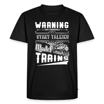 Model Railroad Talk About Model Trains - Men's Premium Organic T-Shirt - black - Front - Nico (187cm)