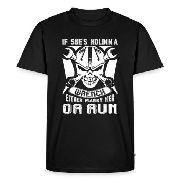 Mechanic Female Mechanic - Men's Premium Organic T-Shirt - black - Front - Nico (187cm)