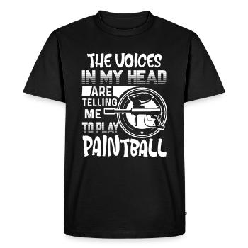 Telling Me To Play Paintball - Men's Premium Organic T-Shirt - black - Front - Nico (187cm)
