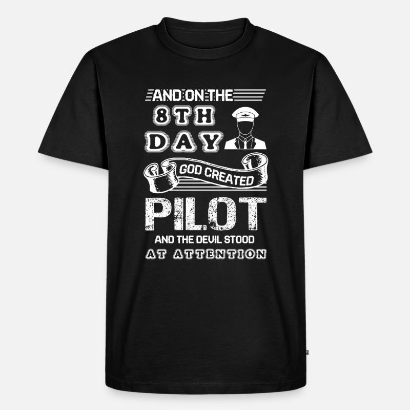 Pilot God Created Pilot - Men's Premium Organic T-Shirt - black