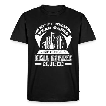 Real Estate Broker Real Estate Broker Hero - Men's Premium Organic T-Shirt - black - Front - Nico (187cm)
