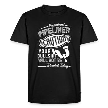 Professional Pipelayer Caution - Men's Premium Organic T-Shirt - black - Front - Nico (187cm)