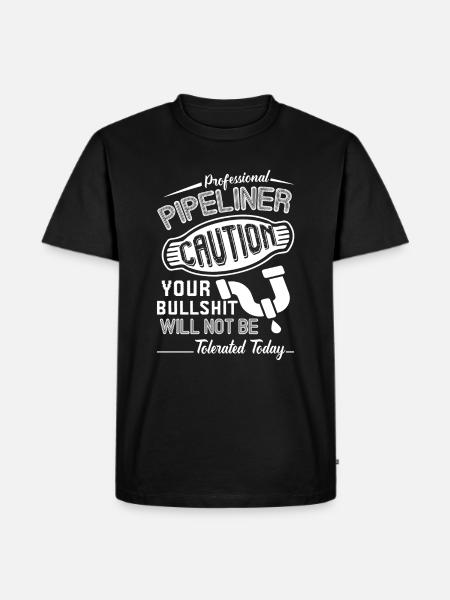 Professional Pipelayer Caution - Men's Premium Organic T-Shirt - black