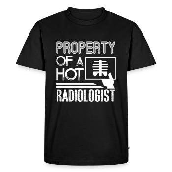Radiologist Property Of A Hot Radiologist - Men's Premium Organic T-Shirt - black - Front - Nico (187cm)