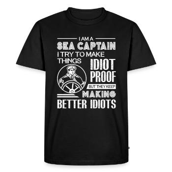Sea Captain I am A Sea Captain - Men's Premium Organic T-Shirt - black - Front - Nico (187cm)