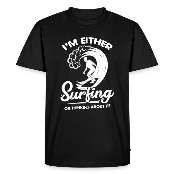 Surfing Thinking About Surfing - Men's Premium Organic T-Shirt - black - Front - Nico (187cm)