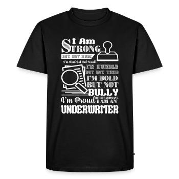 I Am Strong Underwriter - Men's Premium Organic T-Shirt - black - Front - Nico (187cm)