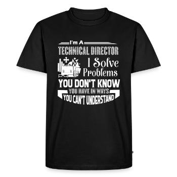 Technical Director I Solve Problems - Men's Premium Organic T-Shirt - black - Front - Nico (187cm)