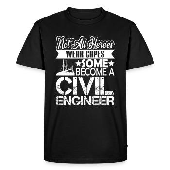 Civil Engineer Civil Engineer Hero - Men's Premium Organic T-Shirt - black - Front - Nico (187cm)