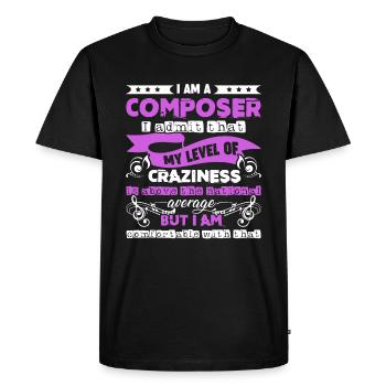 Composer I am A Composer - Men's Premium Organic T-Shirt - black - Front - Nico (187cm)