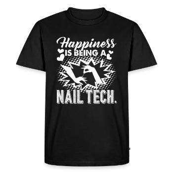 Nail Tech Happiness Is Being A Nail Tech - Men's Premium Organic T-Shirt - black - Front - Nico (187cm)