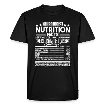 Neurologist Nutrition Facts - Men's Premium Organic T-Shirt - black - Front - Nico (187cm)