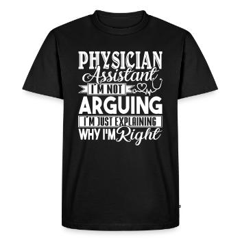Physician Assistant Funny Physician Assistant - Men's Premium Organic T-Shirt - black - Front - Nico (187cm)