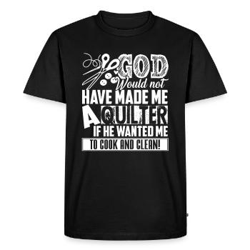 Quilting God Made Me A Quilter - Men's Premium Organic T-Shirt - black - Front - Nico (187cm)