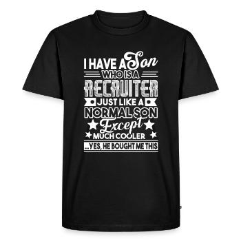 Recruiter My Son Is A Recruiter - Men's Premium Organic T-Shirt - black - Front - Nico (187cm)