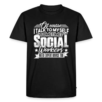 Social Worker Needs Expert Advice - Men's Premium Organic T-Shirt - black - Front - Nico (187cm)