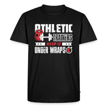 Athletic Trainers Keep It Under Wraps - Men's Premium Organic T-Shirt - black - Front - Nico (187cm)