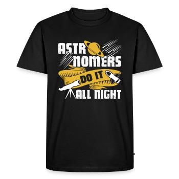 Astronomer Astronomers Do It All Might - Men's Premium Organic T-Shirt - black - Front - Nico (187cm)