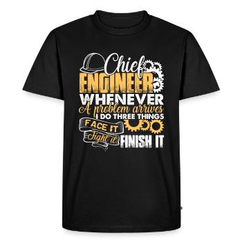 Chief Engineer Solves Problem - Men's Premium Organic T-Shirt - black - Front - Nico (187cm)