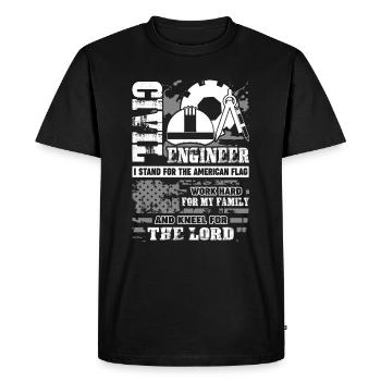 Civil Engineer Proud Civil Engineer - Men's Premium Organic T-Shirt - black - Front - Nico (187cm)