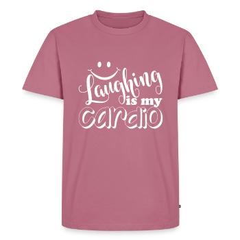 Comedian Laughing Is My Cardio - Men's Premium Organic T-Shirt - mauve - Front - Nico (187cm)