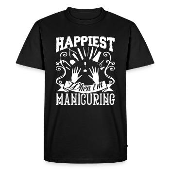 Manicurist Happiest When I am Manicuring - Men's Premium Organic T-Shirt - black - Front - Nico (187cm)