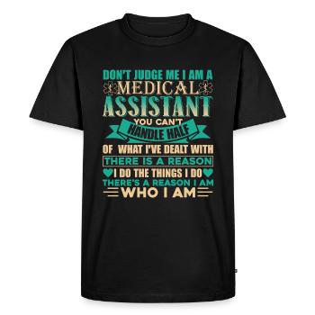 Medical Assistant Don't Judge Medical Assistant - Men's Premium Organic T-Shirt - black - Front - Nico (187cm)