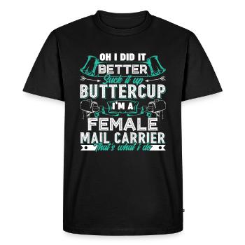 Mail Carrier Female Mail Carrier - Men's Premium Organic T-Shirt - black - Front - Nico (187cm)